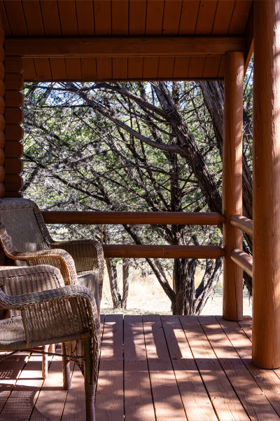 Porch views from Glamping Bunkhouse